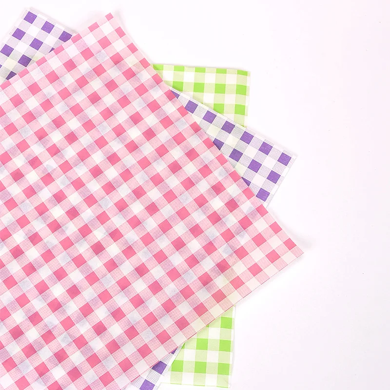 Colorful Checkered Wrapping Paper Disposable Grease Proof Food Trays Paper Liners Grease Resistant Sandwich Wrap Paper