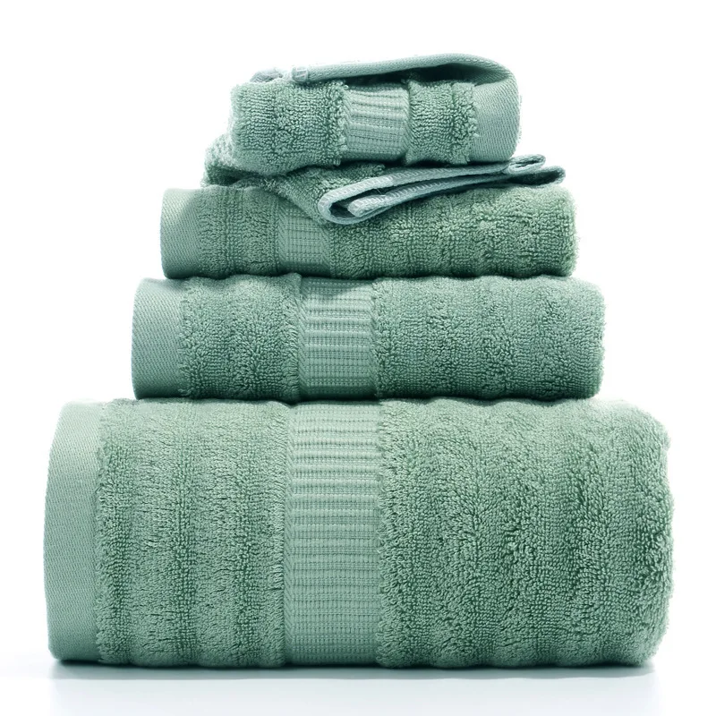 Bamboo Fiber Bath and Face Towel Set Quick-Dry Eco-Friendly Antimicrobial Custom Printed Plain Style for Gift Organic