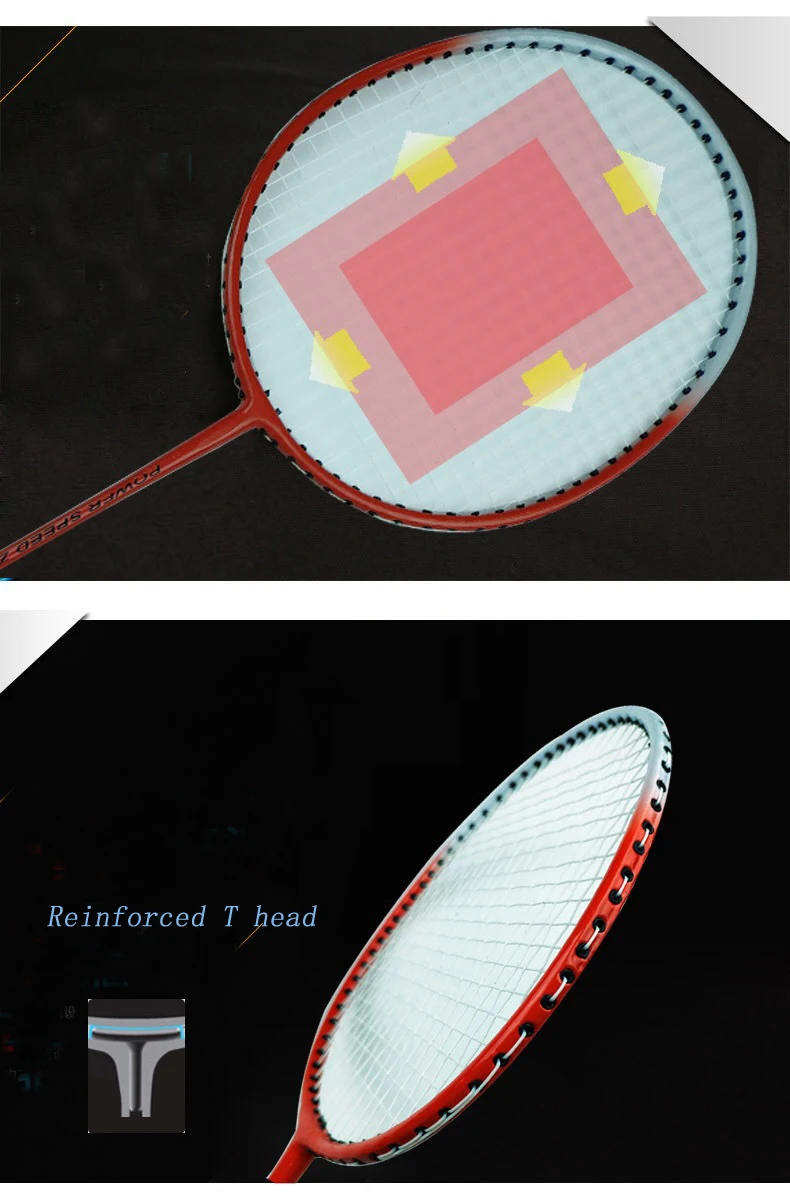 Professional wholesale iron alloy shock absorption training badminton racquet set free custom LOGO badminton racket