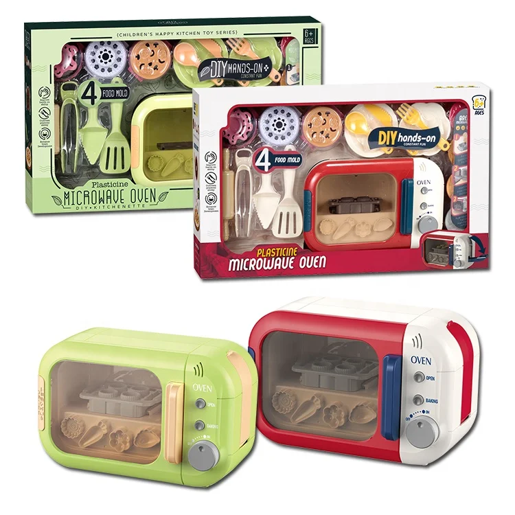 
For Kids Kitchen Pretend Play Tool Set Microwave Oven Toy DIY Clay Playdough 