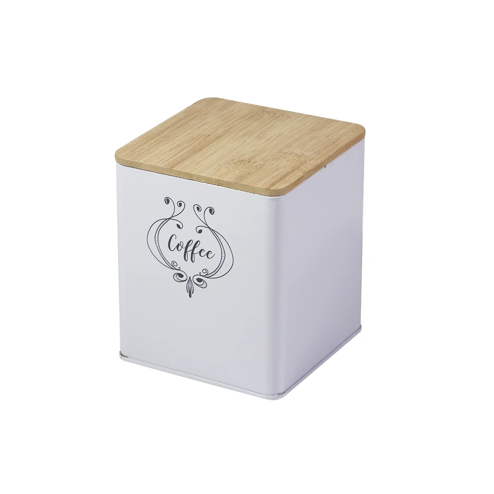 Oem Factory Customized Square Tea Tin Cans Wholesale Candy Sweet Sugar Tin Metal Tin Cans For Tea With Bamboo Lid