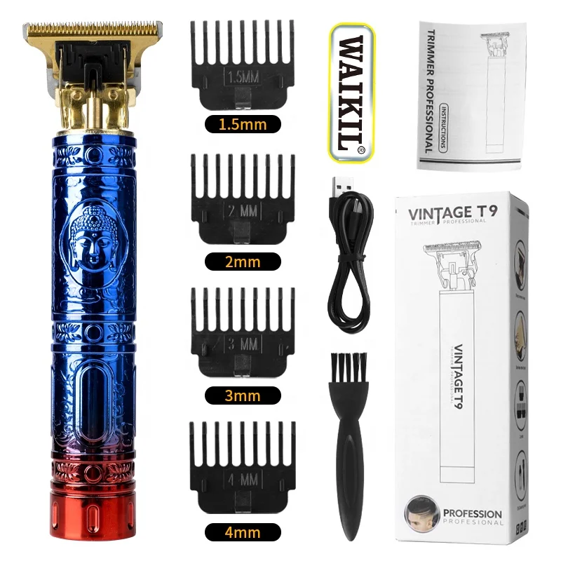 WAIKIL 16-style wholesale T blade 0mm electric bald hair trimmer New Retro T9 mini hair clipper machine shaver for men