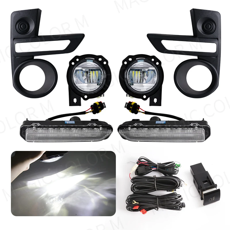 Led Fog Lamps Daytime Running Light DRL For Toyota Raize 2020 2021 2022 Driving Daylight Halogen White Yellow Car Accessories