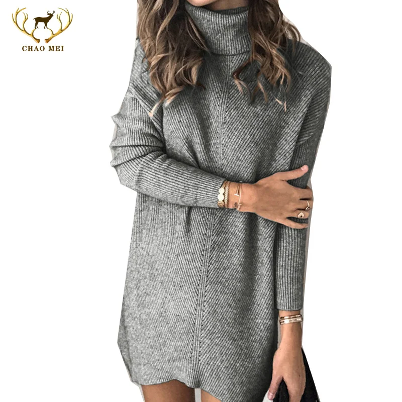 Оптовая продажа, Новое поступление, модные женские длинные свитера с высоким воротником