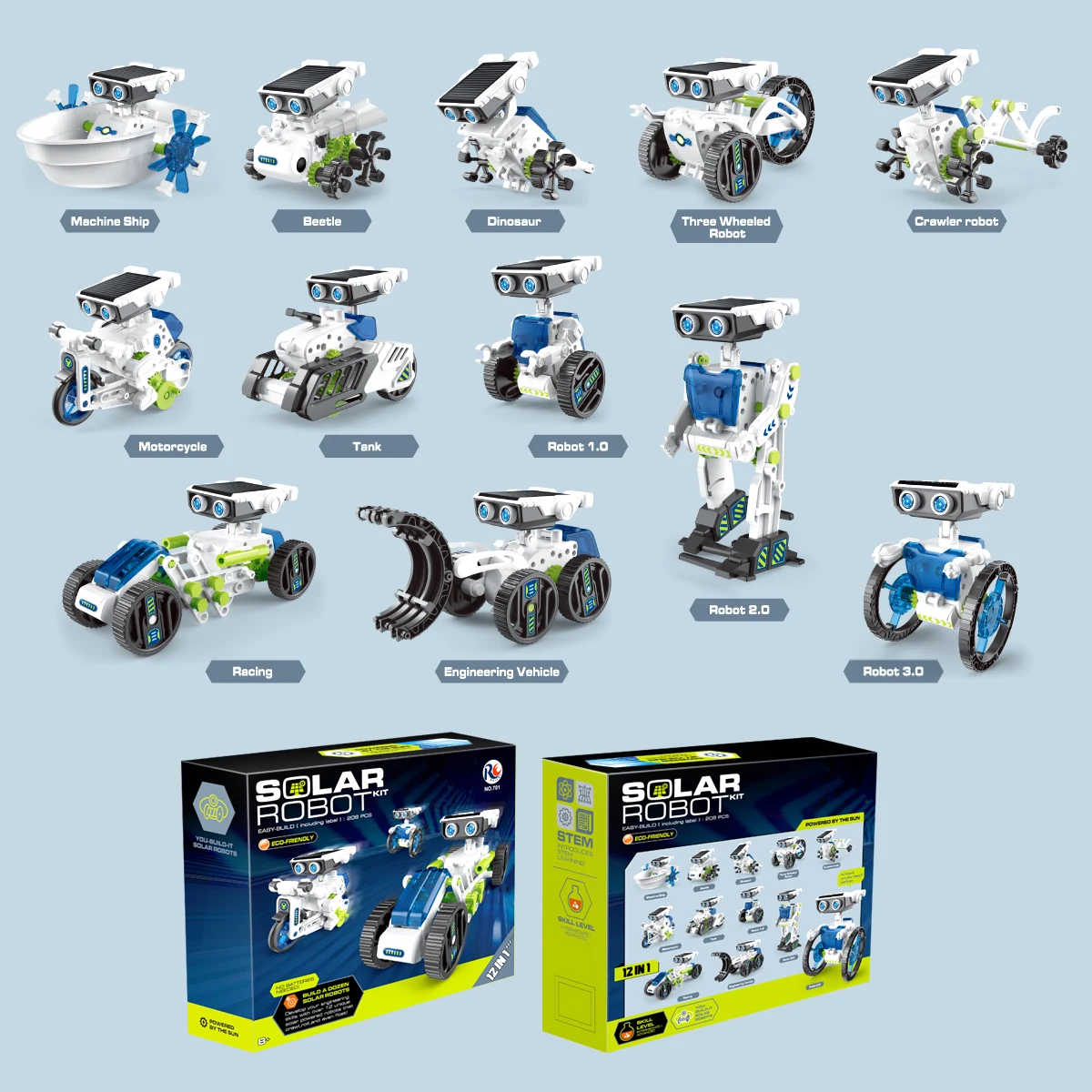 Cpc Ce 12 In 1 Educational Diy Building Science Experiment Set Electric Robot Car Kit Toy For Kids