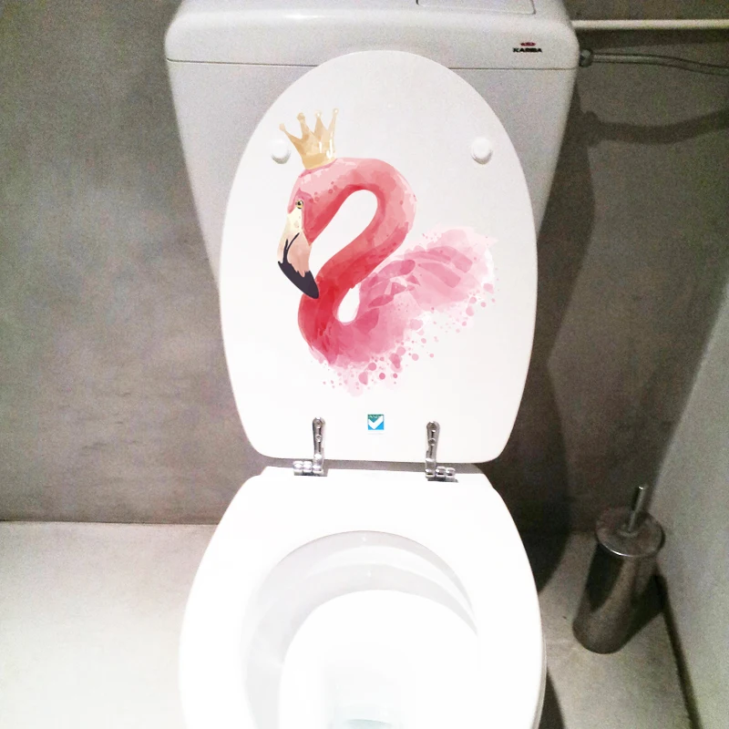 Новые Мультяшные животные, дизайн, украшение для ванной комнаты, милые наклейки на крышку унитаза, водонепроницаемые ПВХ наклейки, наклейки на сиденье унитаза