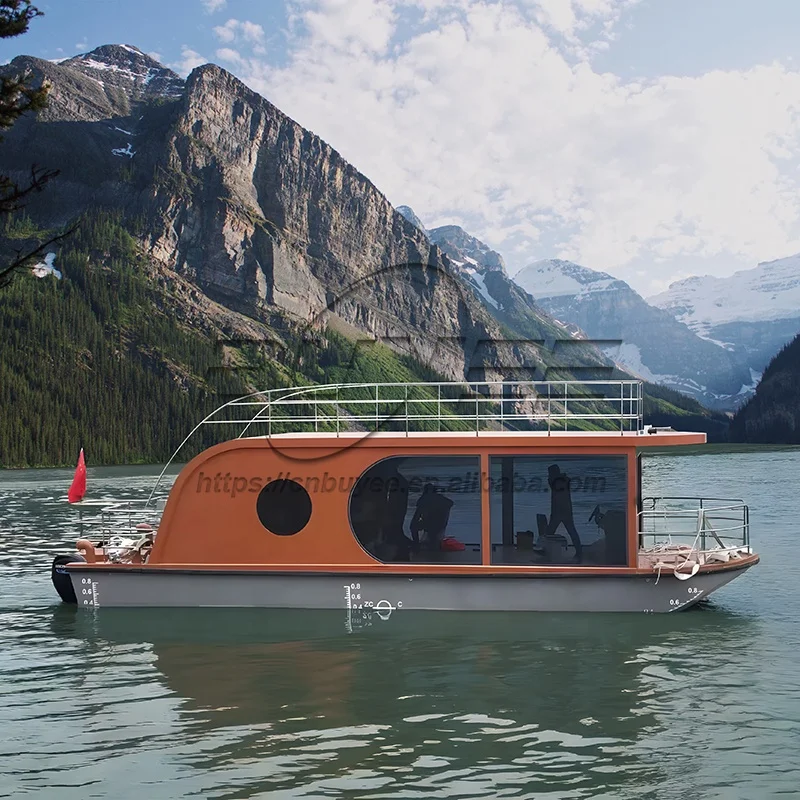 Modern Mobile Home On The Water Pontoon Boathouse Small Floating Homes Tiny House Boat Hot Sale