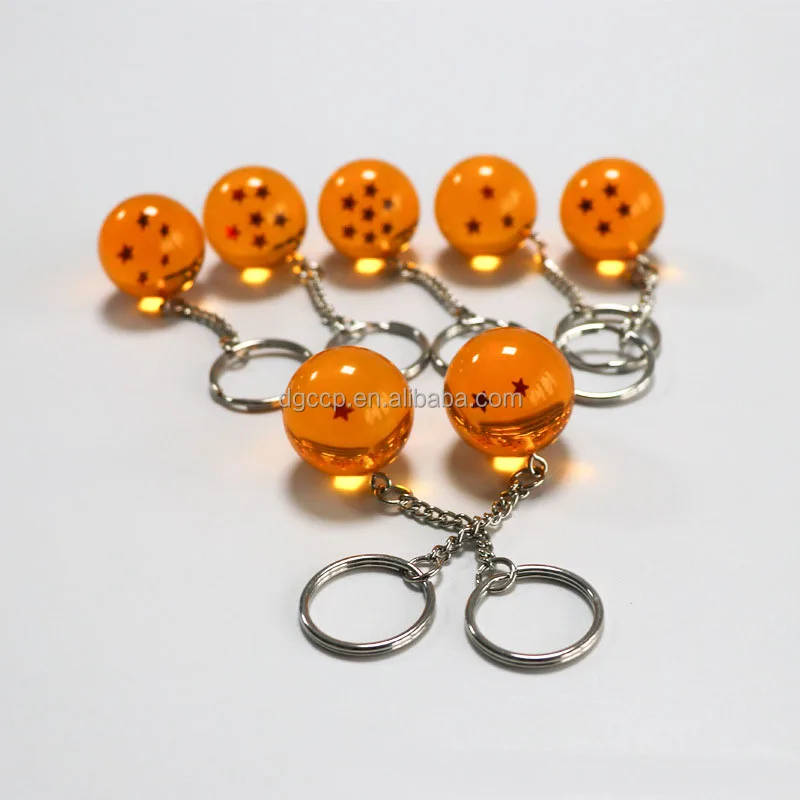 Japanese anime keychains 3d resin Dragon Balls new design crystal Dragon Balls keychain