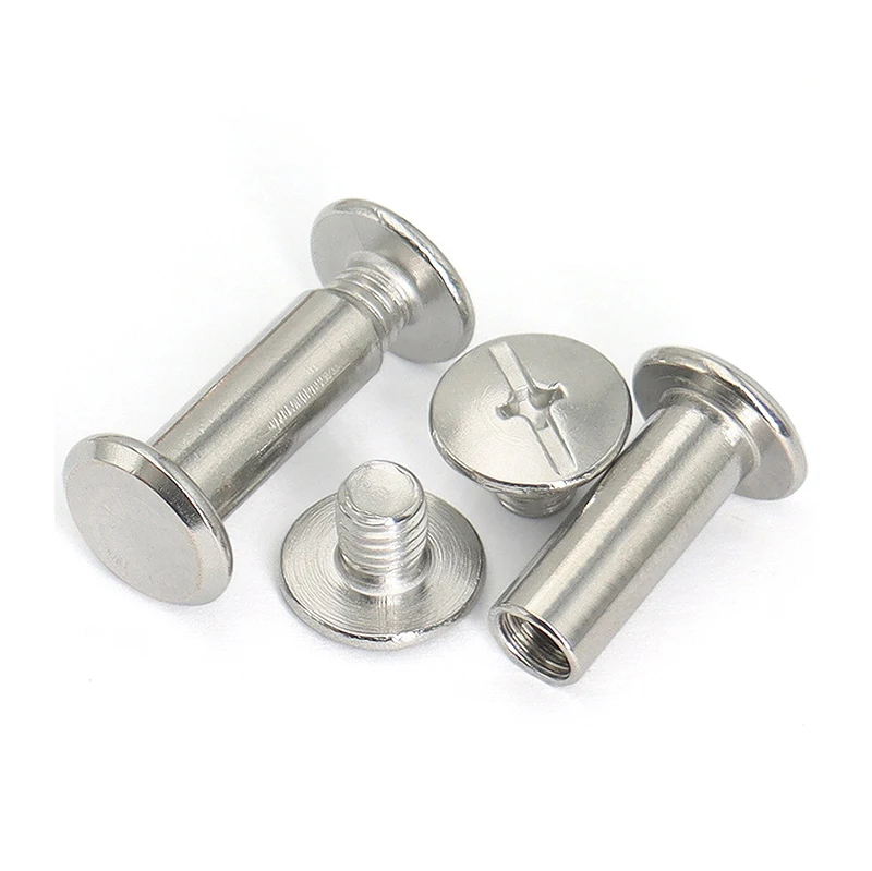 Stainless steel 304 splint T-nut butt-knock-on-lock mother-nail cross combination book binding sex bolt Chicago Screw