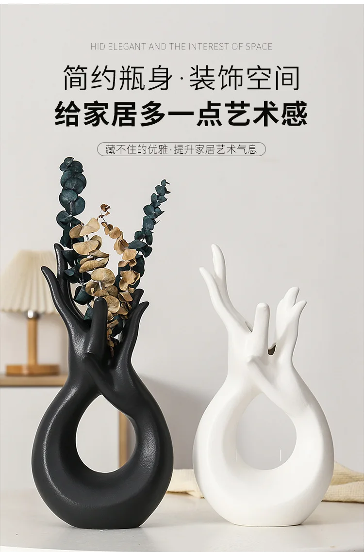 Nordic abstract body art ceramics advanced hand vases Decorative crafts Creative living room decoration pieces