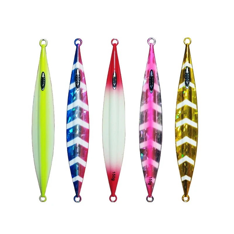Wholesale 120g 200g 300g Japanese  luminous slowly pitch metal jig lure glow boat sea fishing jigger bait
