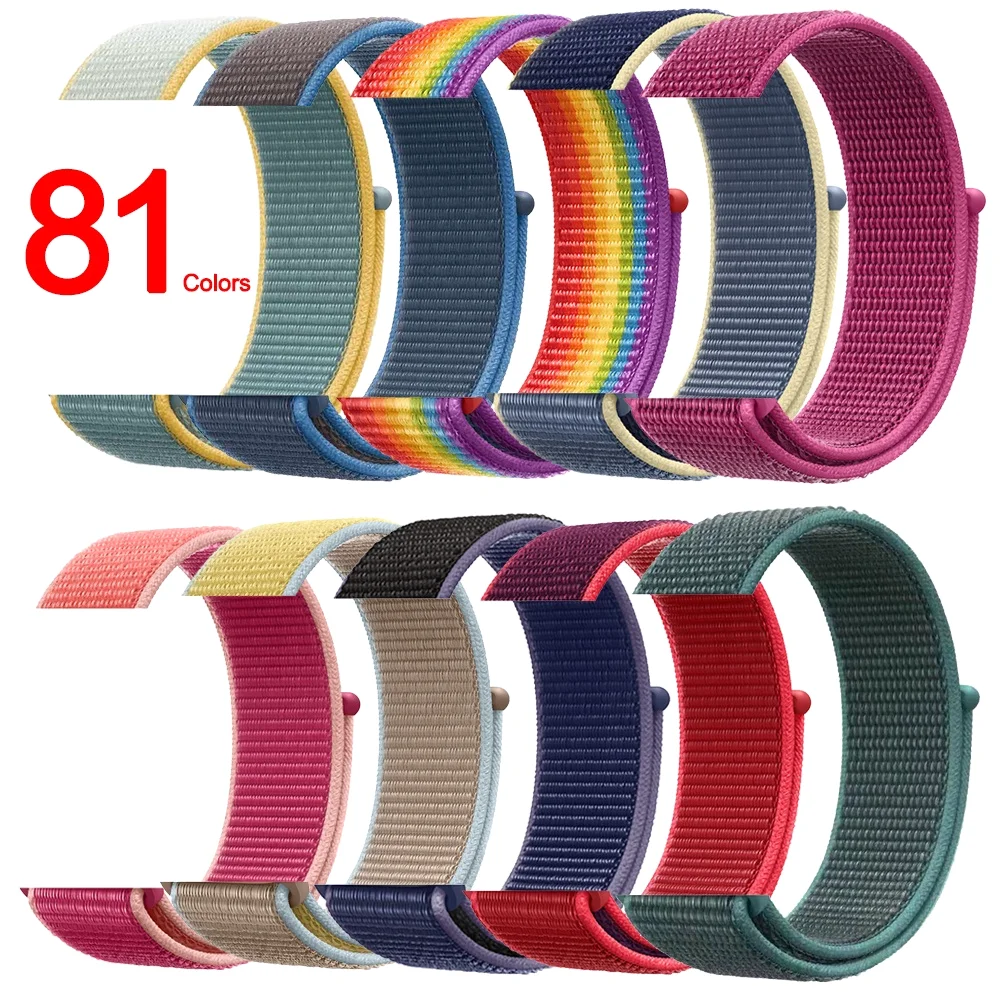 Lianmi Nylon Sport Loop Band For Apple Watch Breathable Nylon Loop Watch Strap For Iwatch Series 6/SE/5/4/3 40/44mm