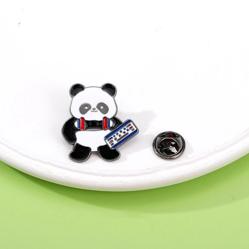 Free sample Panda Metal badge Custom lapel pin Love book hard enamel commemorative medallion manufacturer