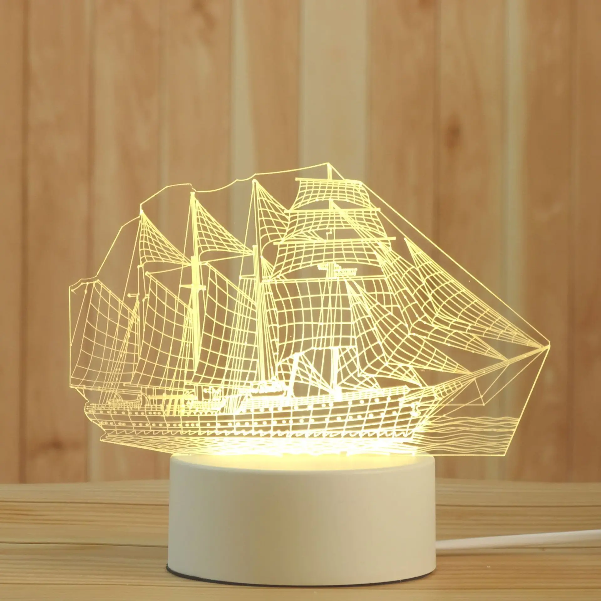 New Holiday Decor Gifts Cool Design 3d Acrylic Led Night Light 7 Color 3d Illusion Lamp