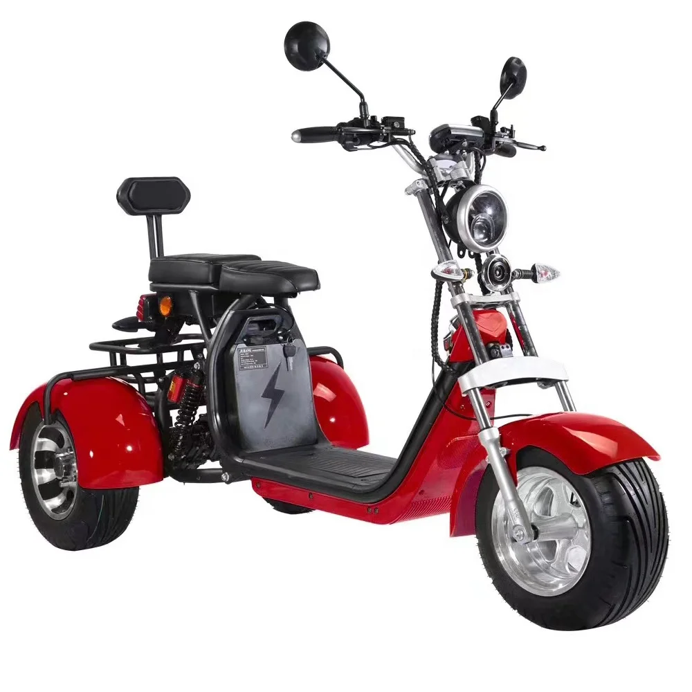2000W 20Ah double battery 10 inch alloy wheel 45km/h Citycoco scooter EEC 3 wheels electric tricycle for adults