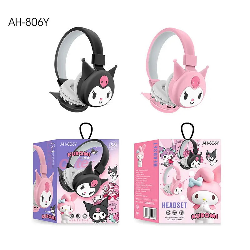 Хит продаж Мультяшные наушники Kuromi мелодия головные игровые гарнитуры милые беспроводные Mario