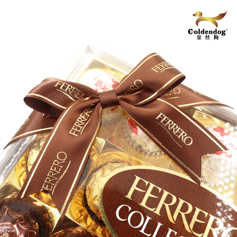 Mafolen Hot Sale Gift Wrapping Pre Tied Custom Chocolate Box Packing Ribbon Bows Tie With Elastic Band Loop