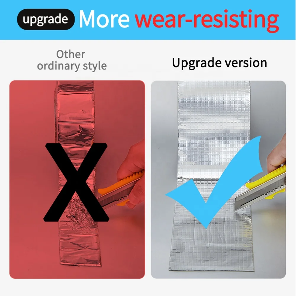 Waterproof Sealing Tape Aluminum Butyl Tape RV Repair Window Silicone Glass EDPM Roof Leak Patchin Boat and Pipe Sealing Silver