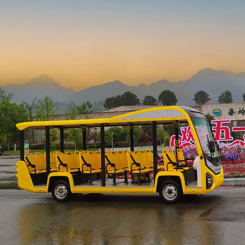 Electric 23 Seater Sightseeing Bus Battery Powered Passenger Vehicle for City Tours & Car Shuttles