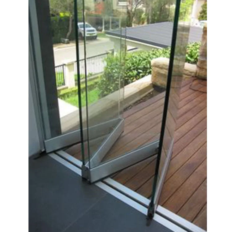Interior Noiseless Aluminum Frameless Glass Stacking Sliding Door Exterior All Glass Multi Track Sliding Glass Wall System