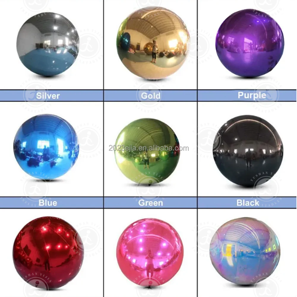 Fashion Attractive Design PVC Colorful Inflatable Mirror Ball PVC Large Hanging Mirror Ball Disco Ball