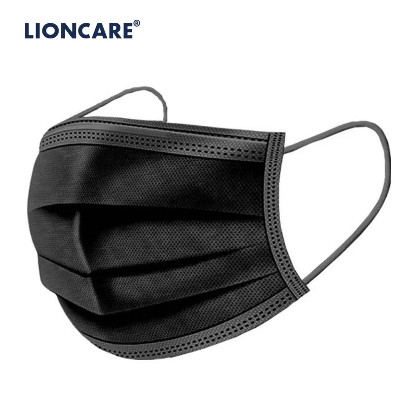 Оптовые поставки черный уход за кожей лица Dispos Masker одноразовые маски для на плоской подошве петли уха изготовленным заказ логосом