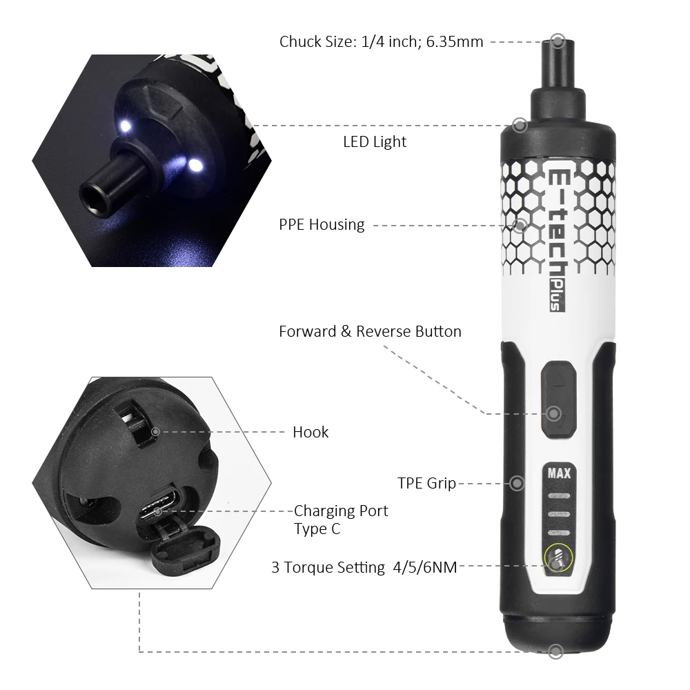  28 In 1 Li-ion Battery Rechargeable Screw Driver Gun 6Nm Torque Screwdriver Cordless Electric