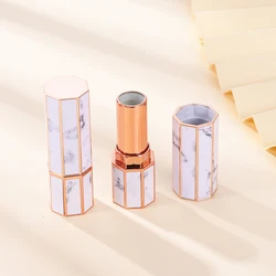 KH040 Octagon ABS cosmetic tube fancy lipsticks marble lip gloss containers tubes packaging