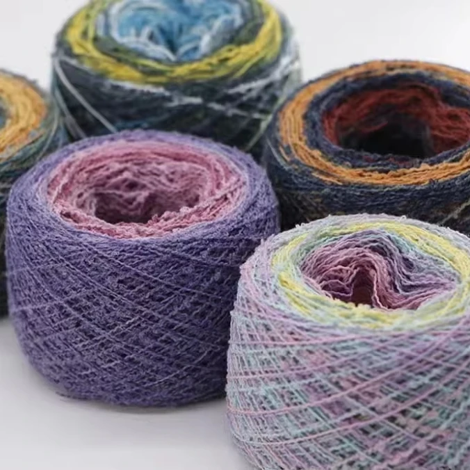 1/7.5NM Duancai Cookie Yarn 50% Recycled Polyester 34% Antibacterial Fiber 16% Viscose Sweater Accessories Blended Yarn