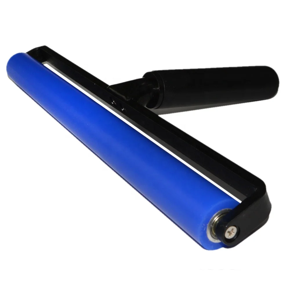 Plastic Handle Blue Manual Cleanroom Silicone Roller Cleaning Reusable Manual Silicone Rubber Sticky Roller