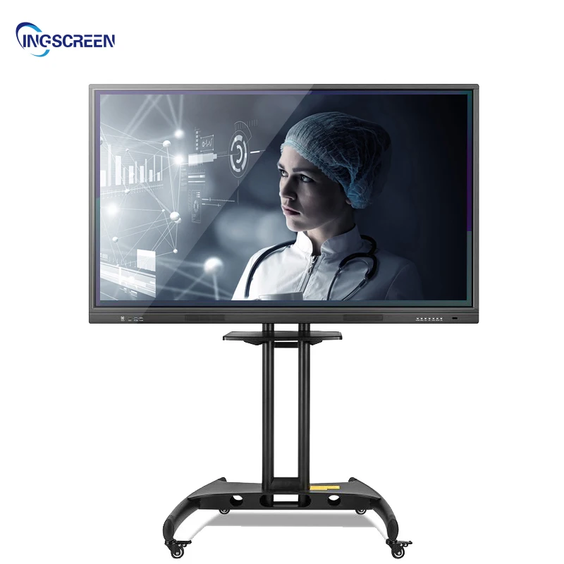 INGSREEN 65 inch 12 series Wireless screen sharing 120hz Android14 touch screen whiteboard for school interactive flat panel