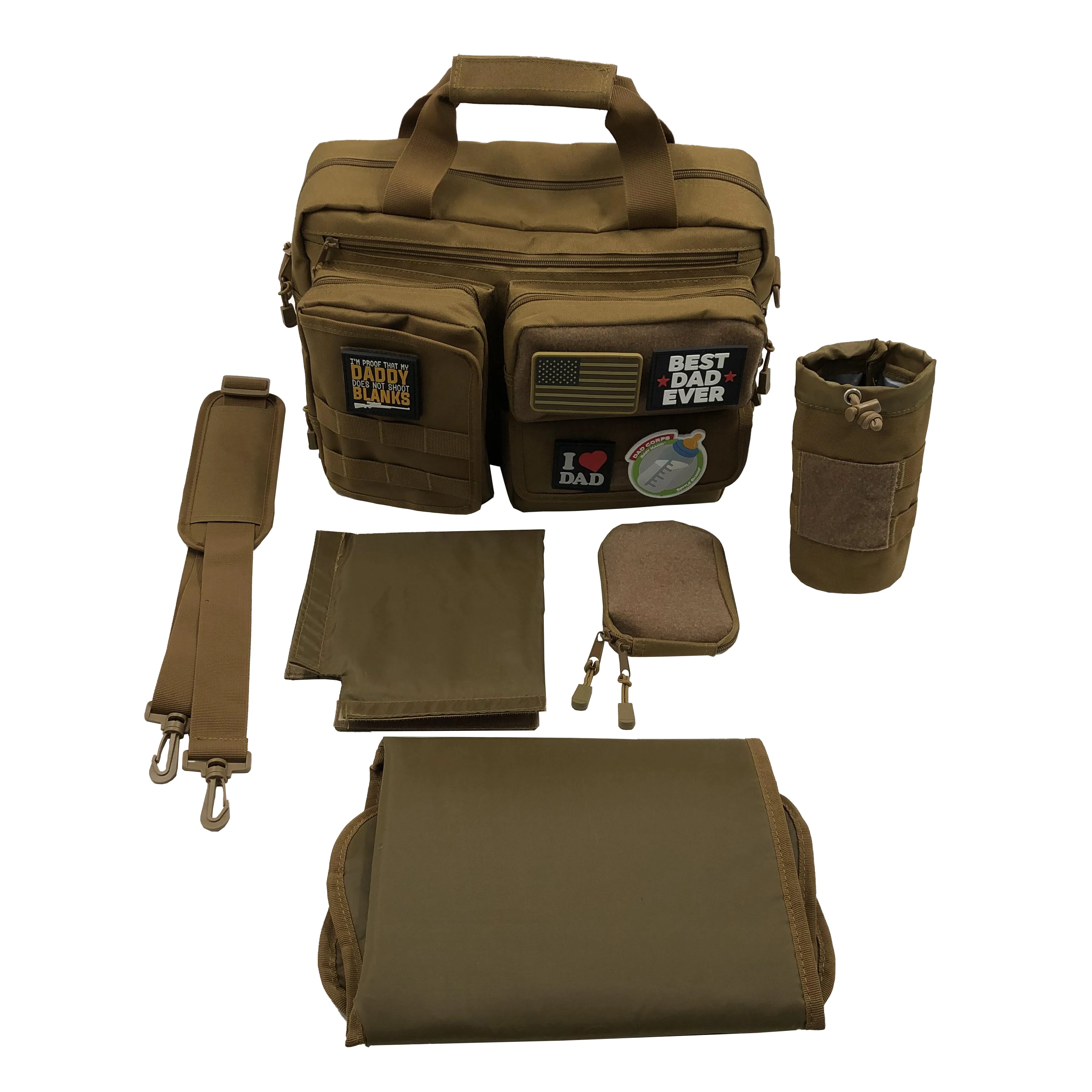 Tactical Large Capacity Mummy Multi Pocket Daddy Baby Diaper Bag with Stain-Resistant