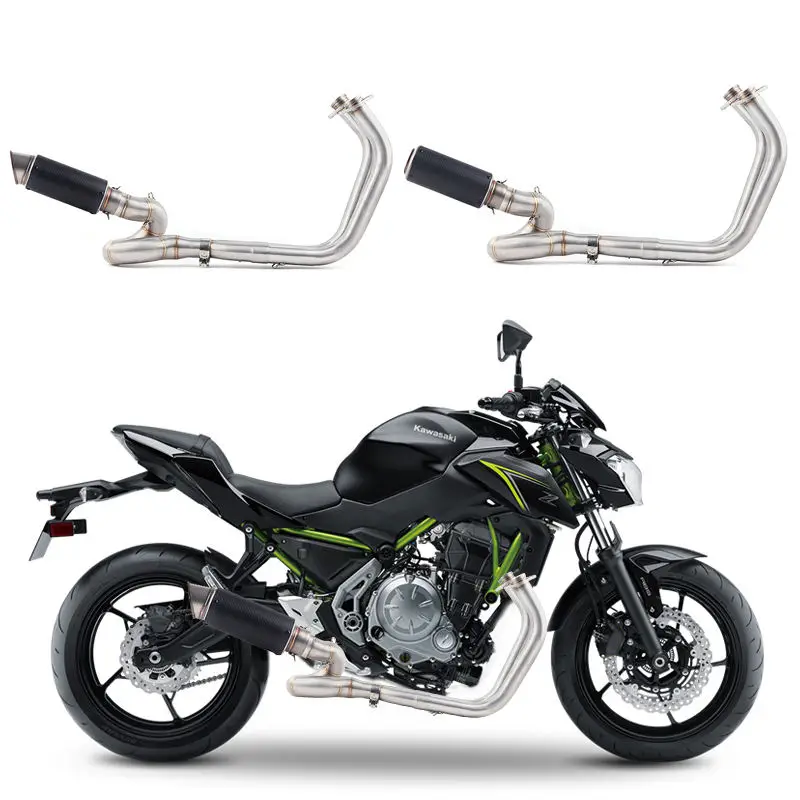 Motorcycle Exhaust Muffler Middle Link Pipe Full System Slip On For NINJA650R ninja650 Z650