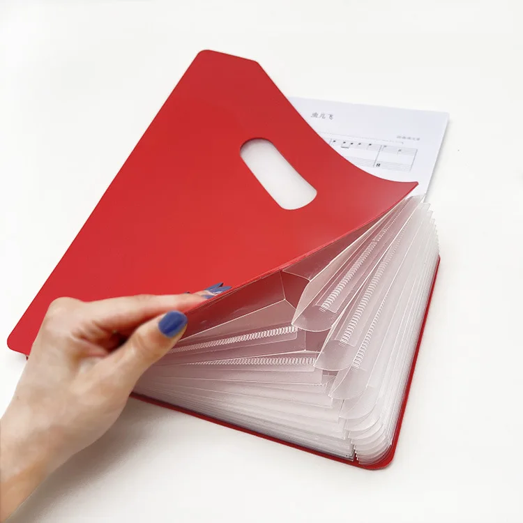 Custom Plastic Expandable A4 File Folder Pocket Folder Document Keeper Portable Storage Bag Organization File