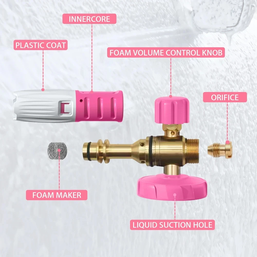 1L Snow Foam Lance for Karcher K Series Pressure Washer Adjustable Nozzle Car Foamer Jet Sprayer for Cleaning Various Cars