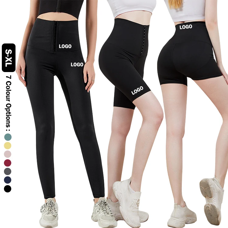 Nanbin Custom Plus Size Compression Tummy Control Hook Leggings Corset Gym Sport High Waist Girdle Body Waist Shaper Leggings