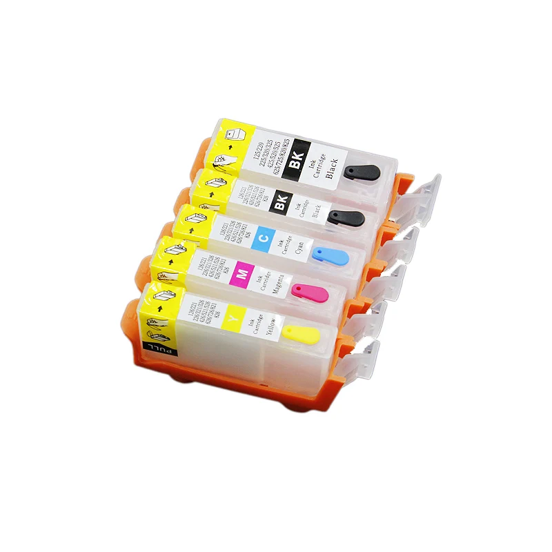 5 COLORS PGI525 CLI526 refillable ink cartridge compatible for Canon IP4850 IX6550 MX885 MX895 MX715 printer