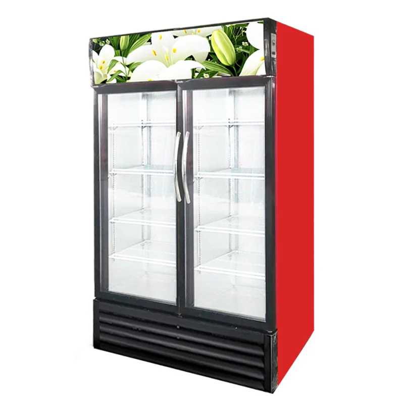 Commercial  supermarket  688L   double  glass door   heating cabinet