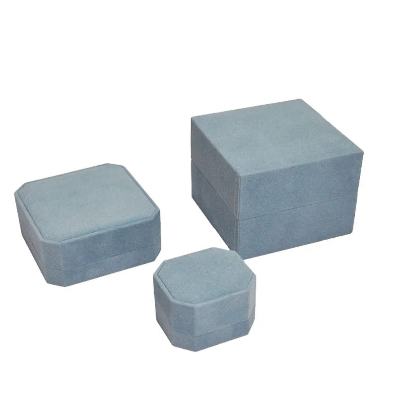 Custom Logo Print Luxury Jewelry Ring Box Packaging Set With Velvet Jewelry Storage Box