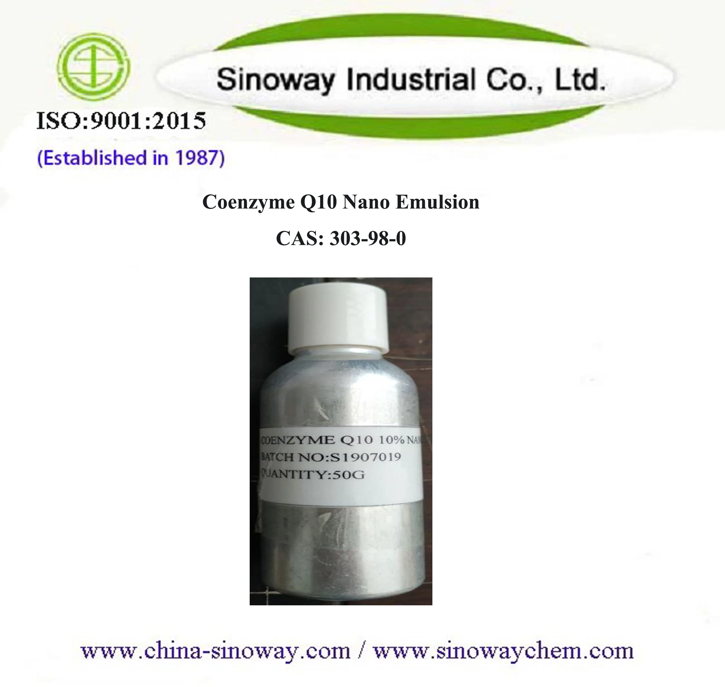 
New cosmetic Raw Materials CAS 303-98-0 Nanoactive Coenzyme Q10 