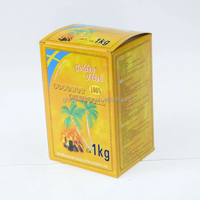 Amazon hot selling Low price 1kg Golden Flash coconut charcoal