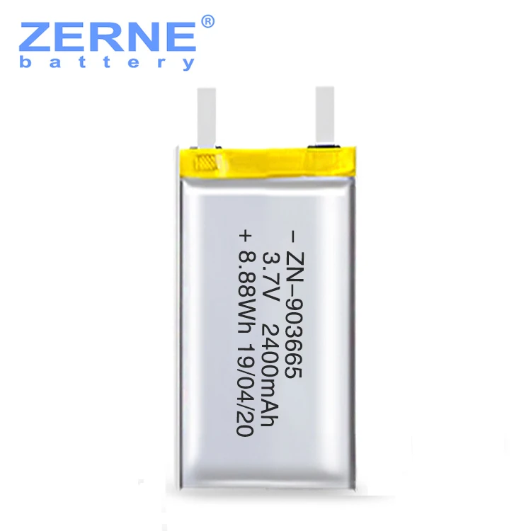 IEC Certificate Custom 3.7V 903665 2400Mah Rechargeable Li Lithium Polymer Li-Po Lipo Battery