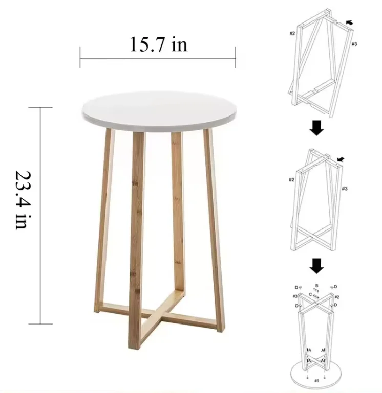 Cheap modern wood space saving small round side coffee table designs bamboo nordic white coffee bar table decor living room