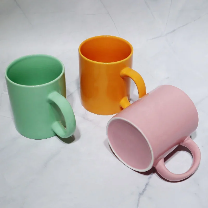 
12oz Promotional Custom Color Glaze Eco Friendly Reusable Ceramic Tea Cup Cheap Wholesale Personalized Porcelain Coffee Mug 