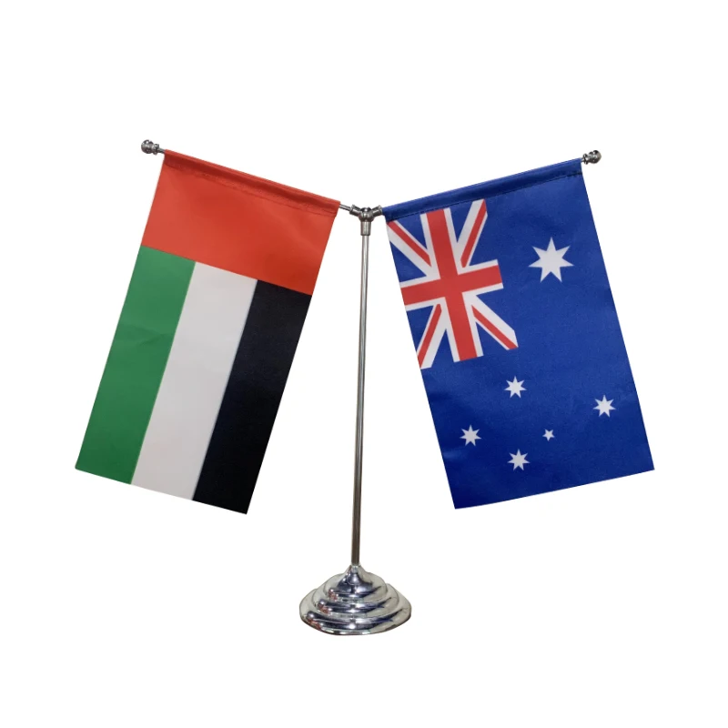 Indoor Flagpole Holder Factory Price Office Table  Flag With Pole Gold Silver Flagpole
