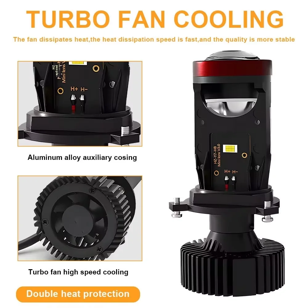 High-Power H4 LED Headlight with High & Low Beam Integration for Cars Factory Wholesale Price RV Lighting System
