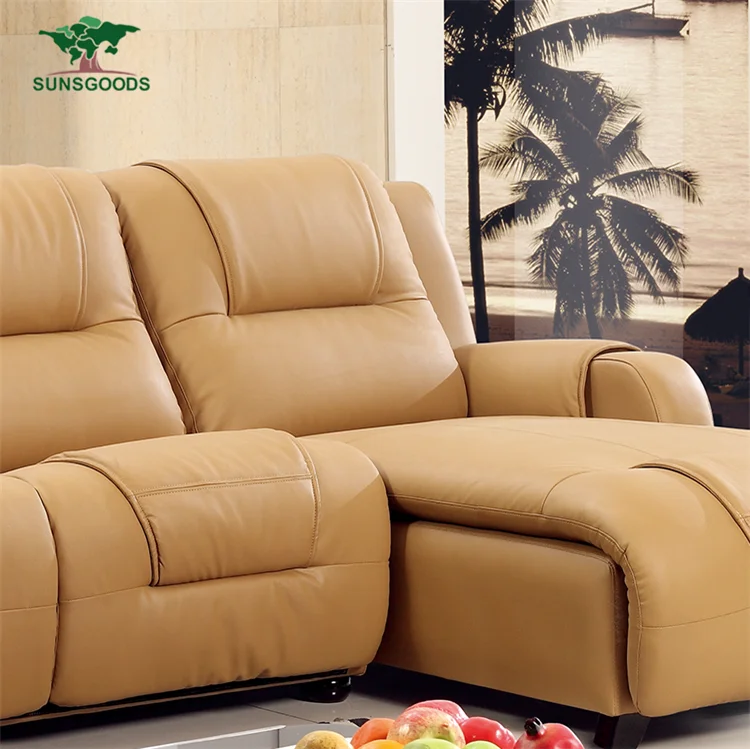 Factory Wholesale Modern Corner Sofa Bed Leather,Reclining Leather Sofa Bed