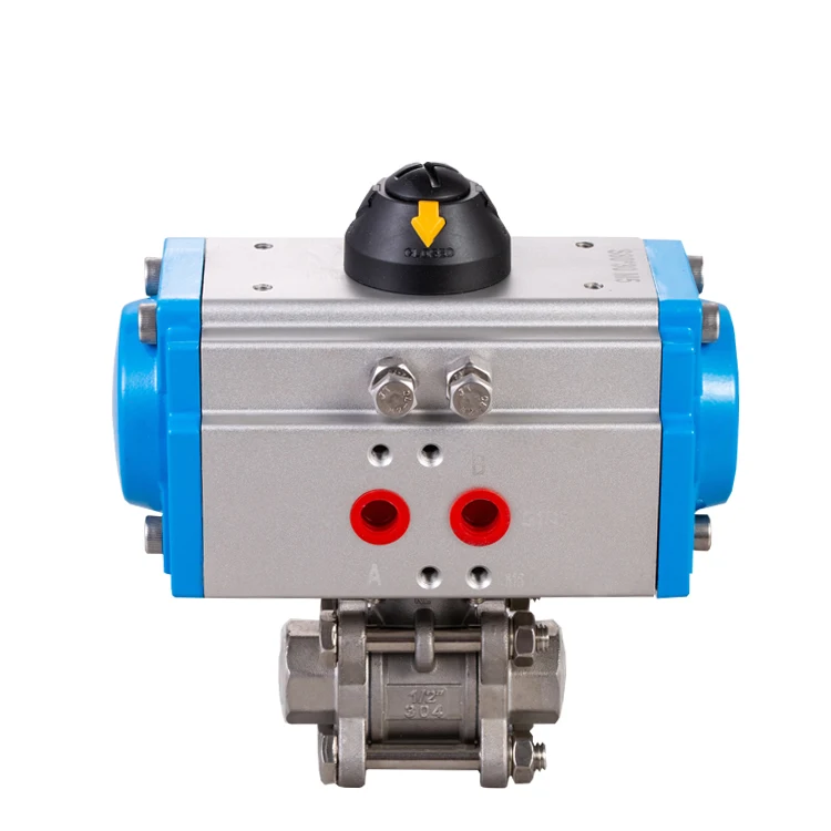 1/2 Inch to 3 Inch Pneumatic Actuated Valve Aluminum Alloy Pneumatic Solenoid Ball Gas Ball Valve Pneumatic Actuator