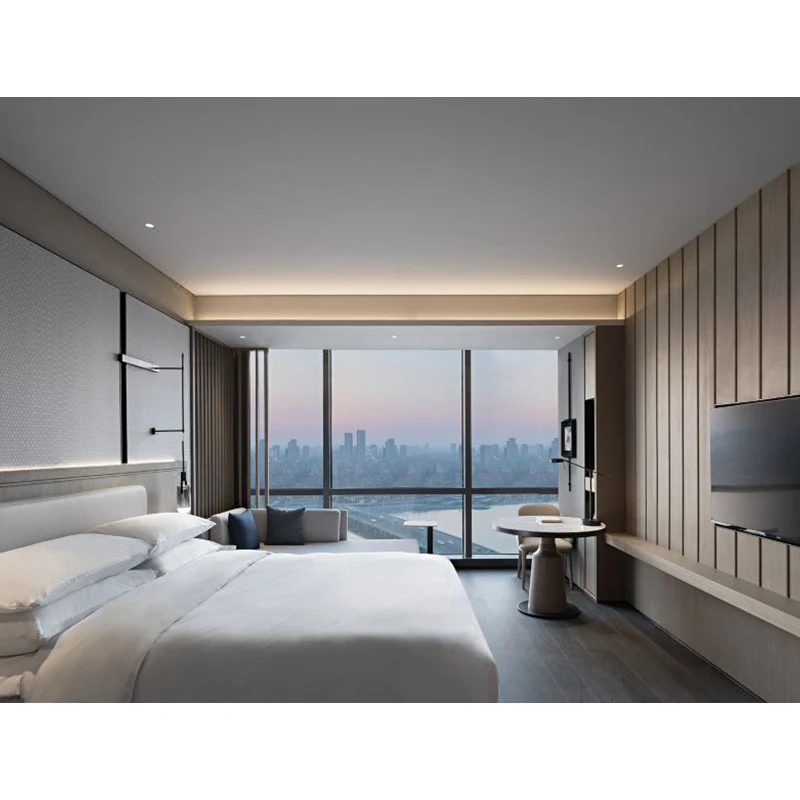 Guangzhou Hotel Furniture Wholesale Price Minimalist Hardwood Hotel Bedroom Furniture Sets For Modern Hotel Spaces