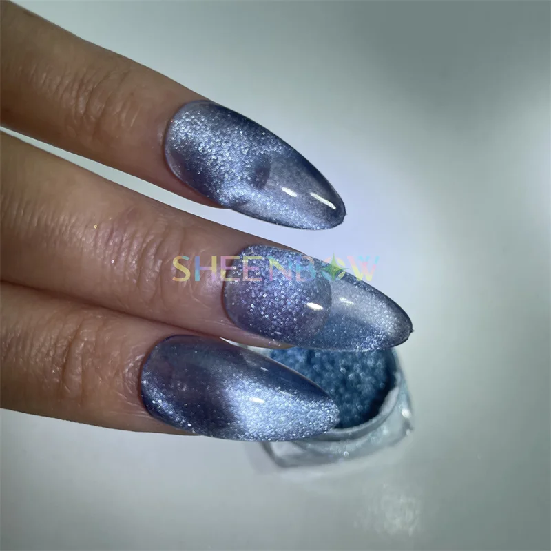 Sheenbow New Sliver Blue Magnetic 9d Cat Eye Powder For Nail Gel Polish